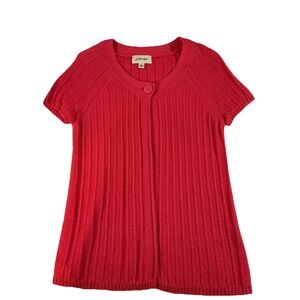 St Johns Bay pink cardigan sweater Size S One Button F33